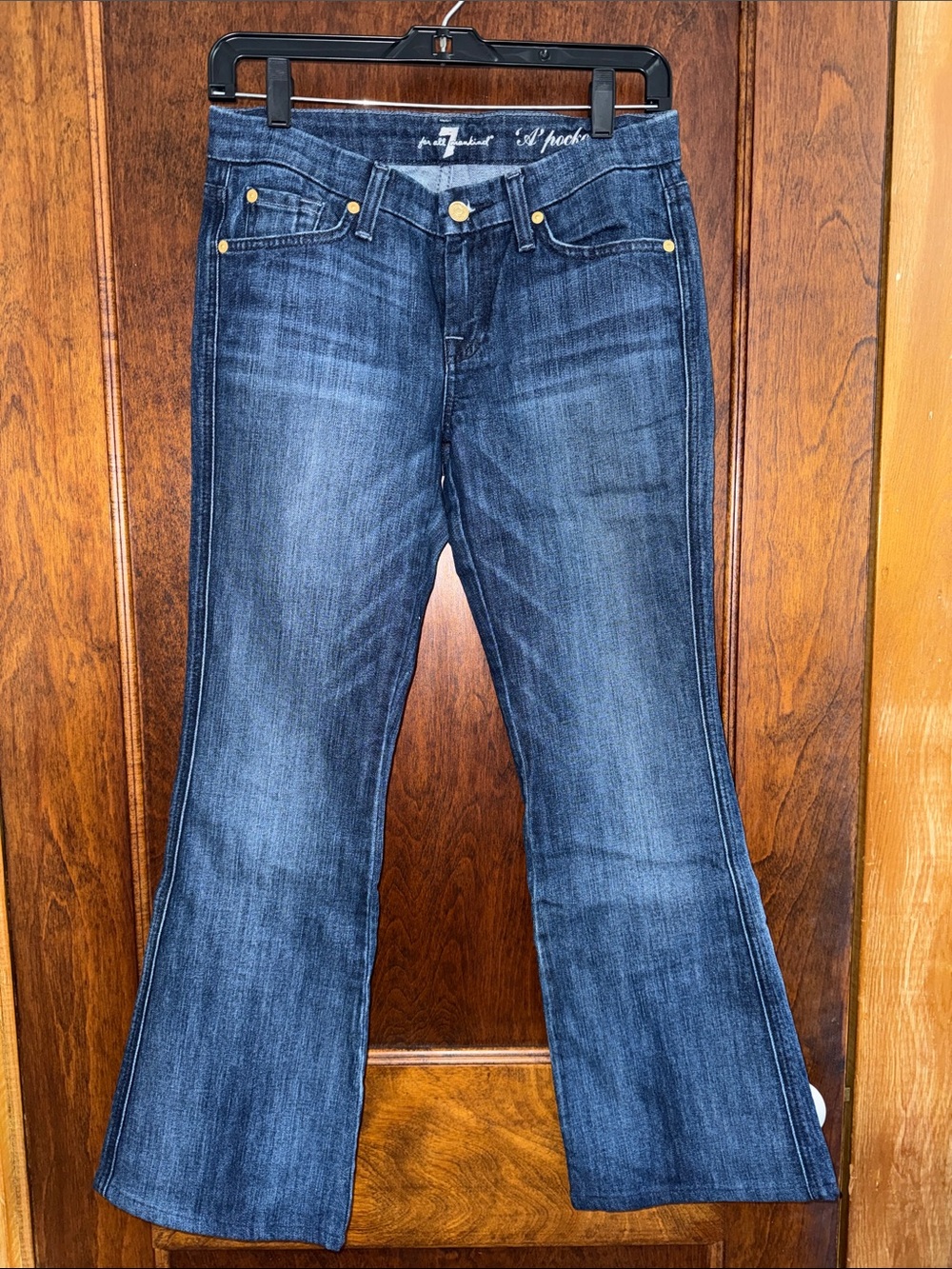7 For All Mankind Dark Blue Flare Jeans